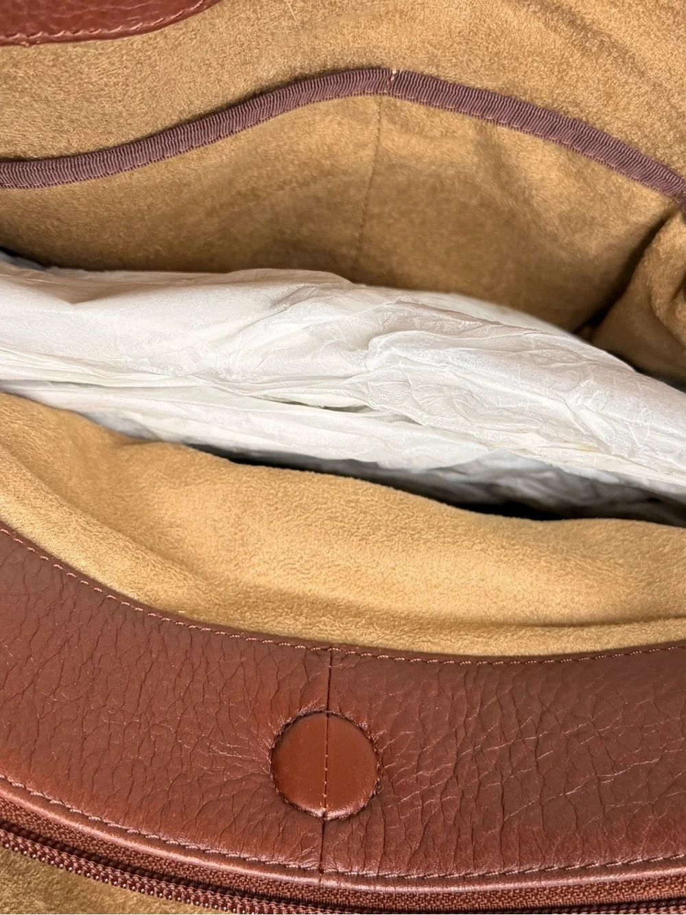 Liz Claiborne Classic Brown Leather Tote Bag - HLRU6683